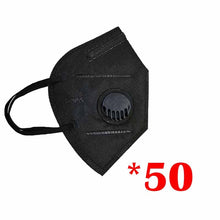 Load image into Gallery viewer, Black KN95 Mask Mouth Caps FFp3 Face Mask Cotton Mouth Masks Valved KN95 Dust Protective FFP2 Masks 6 Layer Face Mascarillas