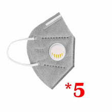 Load image into Gallery viewer, Black KN95 Mask Mouth Caps FFp3 Face Mask Cotton Mouth Masks Valved KN95 Dust Protective FFP2 Masks 6 Layer Face Mascarillas