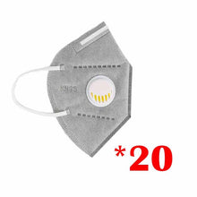Load image into Gallery viewer, Black KN95 Mask Mouth Caps FFp3 Face Mask Cotton Mouth Masks Valved KN95 Dust Protective FFP2 Masks 6 Layer Face Mascarillas