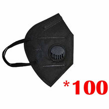 Load image into Gallery viewer, Black KN95 Mask Mouth Caps FFp3 Face Mask Cotton Mouth Masks Valved KN95 Dust Protective FFP2 Masks 6 Layer Face Mascarillas
