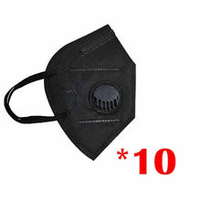 Load image into Gallery viewer, Black KN95 Mask Mouth Caps FFp3 Face Mask Cotton Mouth Masks Valved KN95 Dust Protective FFP2 Masks 6 Layer Face Mascarillas
